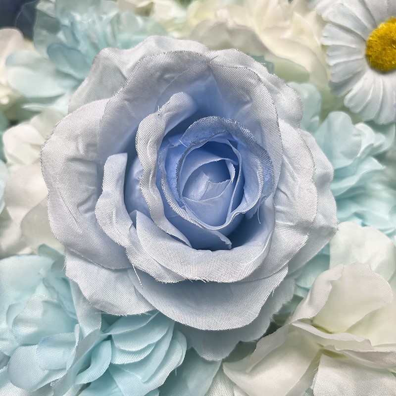 Blue Artificial Flower Wall For Party Background Blue Artificial Flower Wall For Party Background