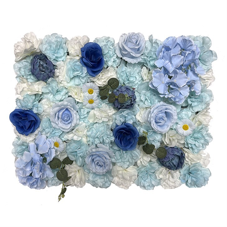 Blue Artificial Flower Wall For Party Background