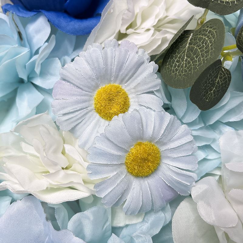 Blue Artificial Flower Wall For Party Background